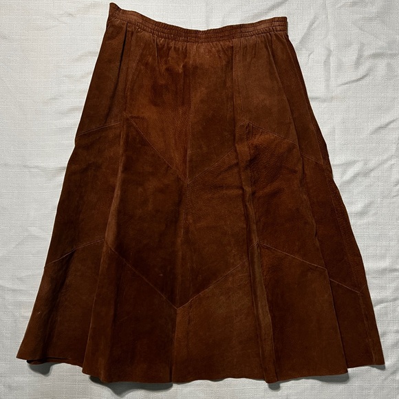 Apostrophe Dresses & Skirts - Apostrophe Vintage Leather Brown A-Line Skirt Size M